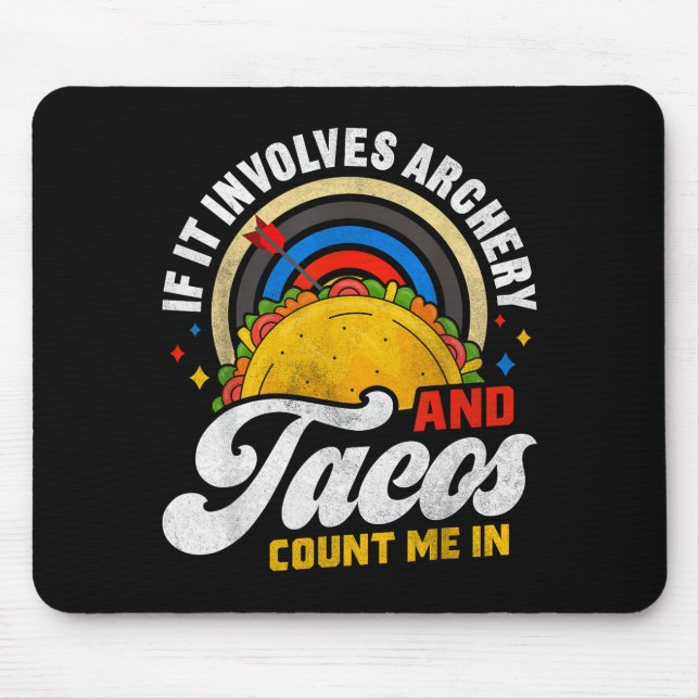 Mousepad Tacos arco-íris engraçado comida mexicana humor ta (Frente)