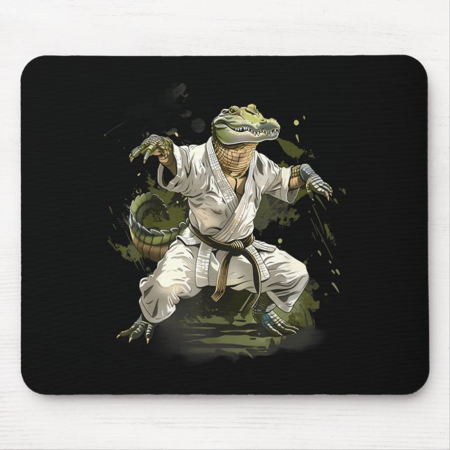 Mousepad Taekwondo Chute Boxe Crocodilo Animal Jiu-Jitsu (Frente)