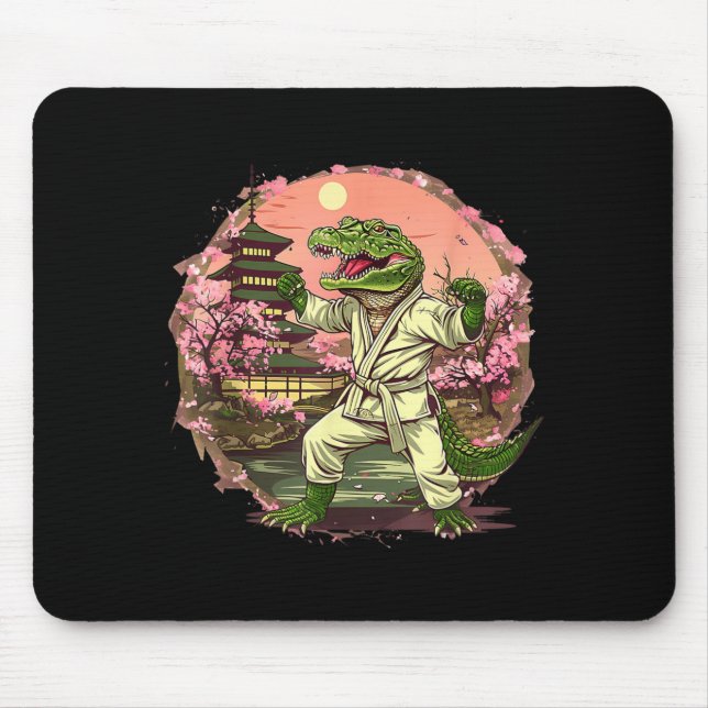 Mousepad Taekwondo Chute Boxe Crocodilo Animal Jiu-Jitsu (Frente)