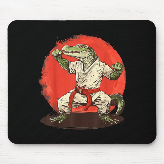 Mousepad Taekwondo Chute Boxe Crocodilo Animal Jiu-Jitsu (Frente)