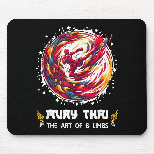 Mousepad Tailândia Boxe Tailandês MMA Arte dos Oito Membros (Frente)