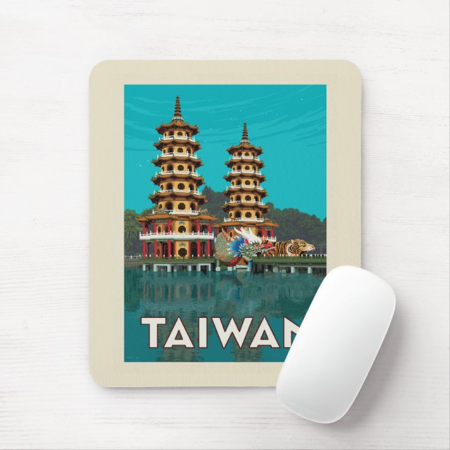 Mousepad Taiwan | Dragão E Pagodas De Tigre (Com mouse)