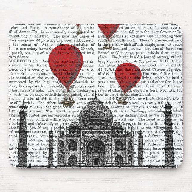 Mousepad Taj Mahal e Red Hot Air Balloons (Frente)