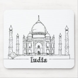 Mousepad Taj Mahal Férias Desenhando Férias Viajando