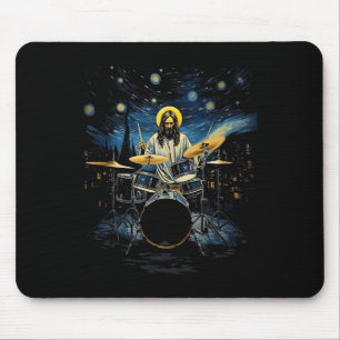 Mousepad Tambor Kit Percussionista Drummer Van Gogh Jesus T