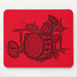 Mousepad Tambor kit rock banda grunge