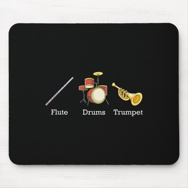 Mousepad Tambores De Fluxo Trumpete E Instrumentos Sutil An (Frente)