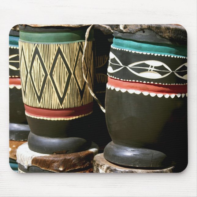 Mousepad Tambores entalhados à mão, Livingston, Zâmbia (Frente)