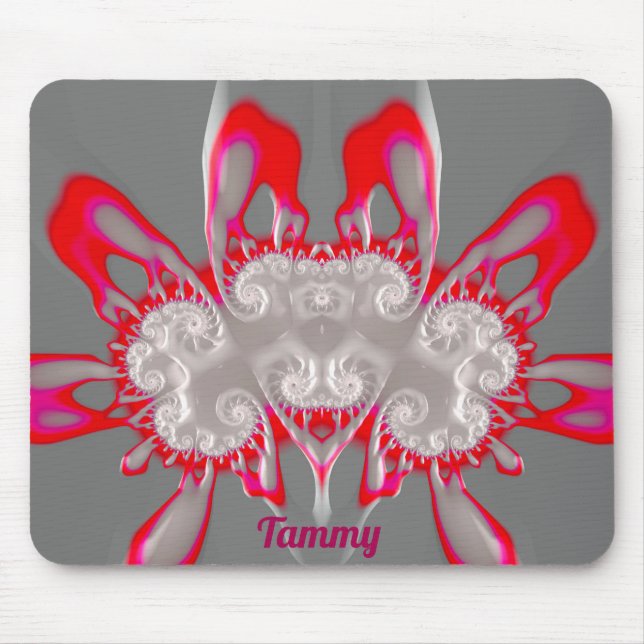 Mousepad TAMMY ~ FLUORO PINTA VERMELHA CINZA BRANCA ~ Fract (Frente)