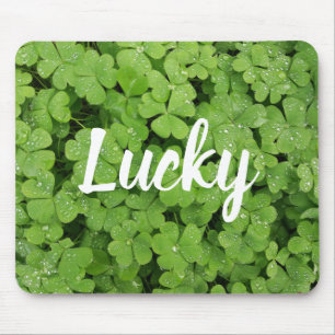 Mousepad Tampa da natureza do trevo sortudo