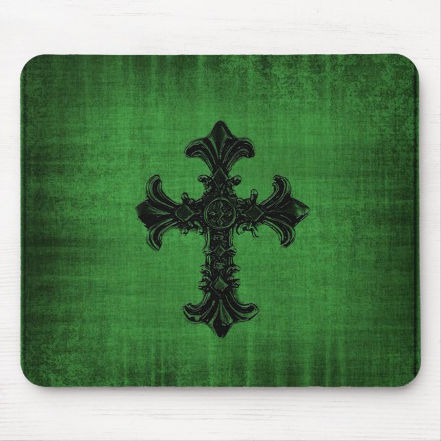 Mousepad Tampa de Mouse Gótico Verde (Frente)