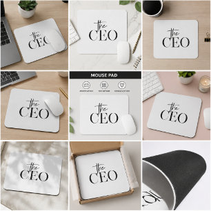 Mousepad Tampa de Mouse Preta The CEO Minimalista Moderna