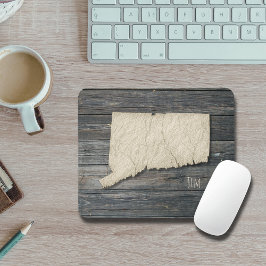 Mousepad Tampa de Rato com Contorno do Estado de Connecticu