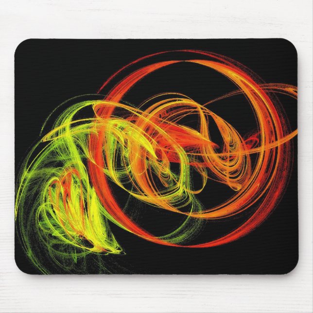 Mousepad Tampa do mouse amarelo alaranjada Abstrato verde (Frente)