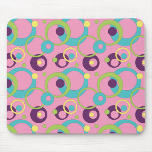 Mousepad Tampo de Mouse Círculos Rosa Funky
