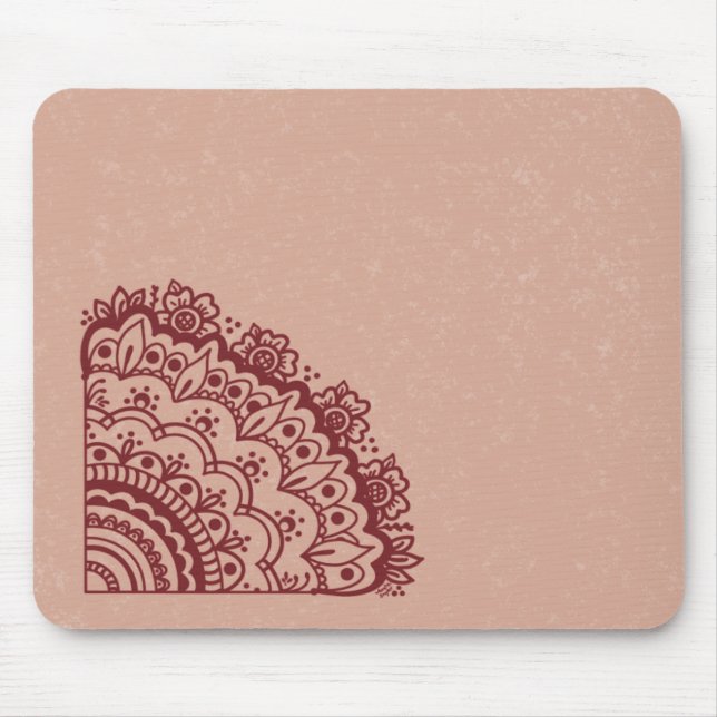 Mousepad Tampo de Mouse com Desenho de Mehndi (Frente)