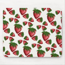 Tampo de Mouse com Padrão de Morango Doce Fruta