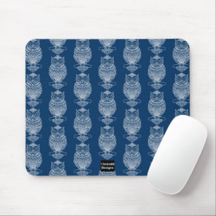 Mousepad Tampo de Mouse - Coruja (padrão azul escuro)