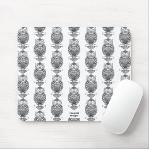 Mousepad Tampo de Mouse - Coruja (padrão branco)