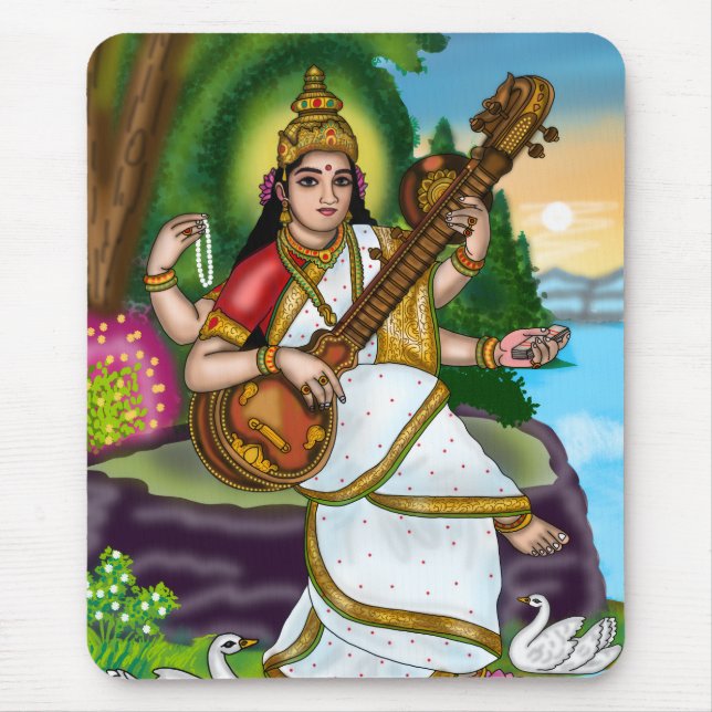 Mousepad Tampo de Mouse da Deusa Saraswati (Frente)