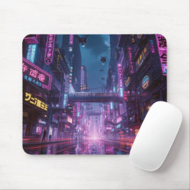 Mousepad Tampo de Mouse de Cidade Neon Futurista dos Anos 8