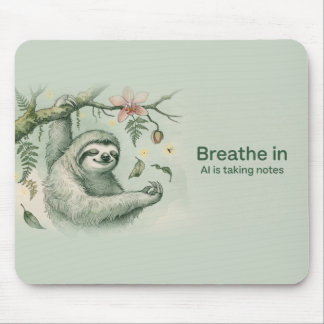 Mousepad Tampo de Mouse de Orquídea de Preguiça Meditando E
