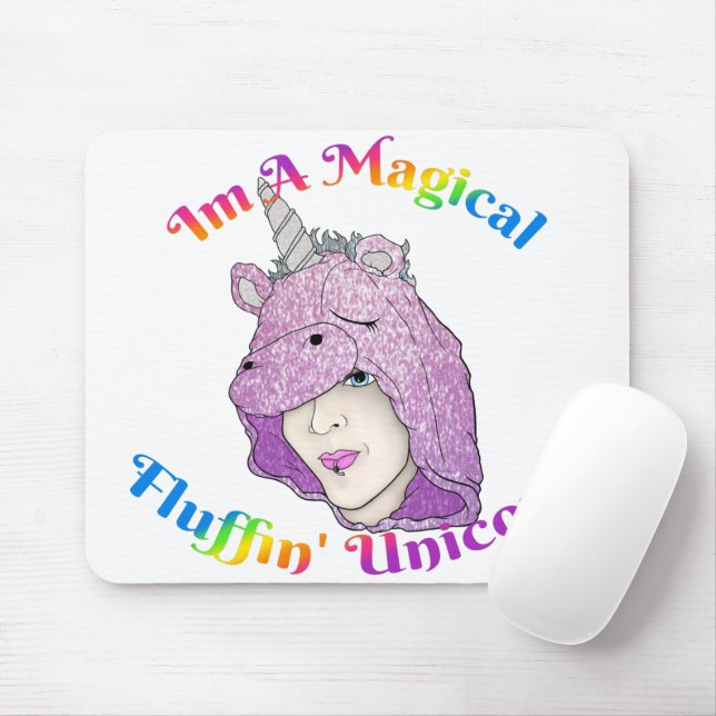 Mousepad Tampo de Mouse de Unicórnio Mágico Fluffin (Com mouse)