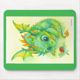 Mousepad Tampo de Mouse Dragão Verde Curioso