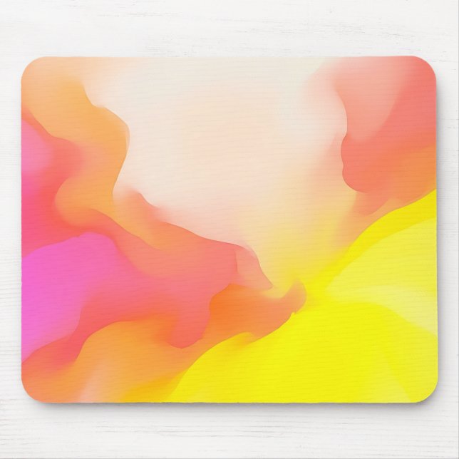 Mousepad Tampo de Mouse Explosão de Cor Fluida Rosa Amarelo (Frente)