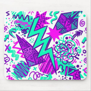 Mousepad Tampo de Mouse Formas e Padrões Abstratos Neon