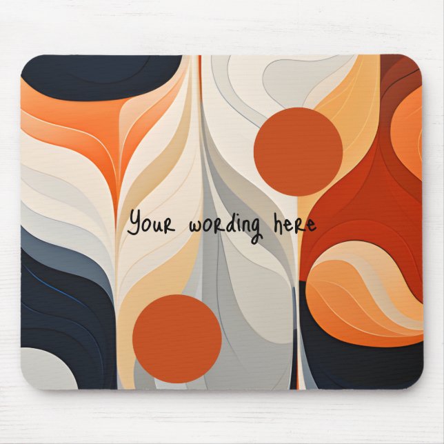 Mousepad Tampo de Mouse Geoshapes Vermelho Laranja (Frente)