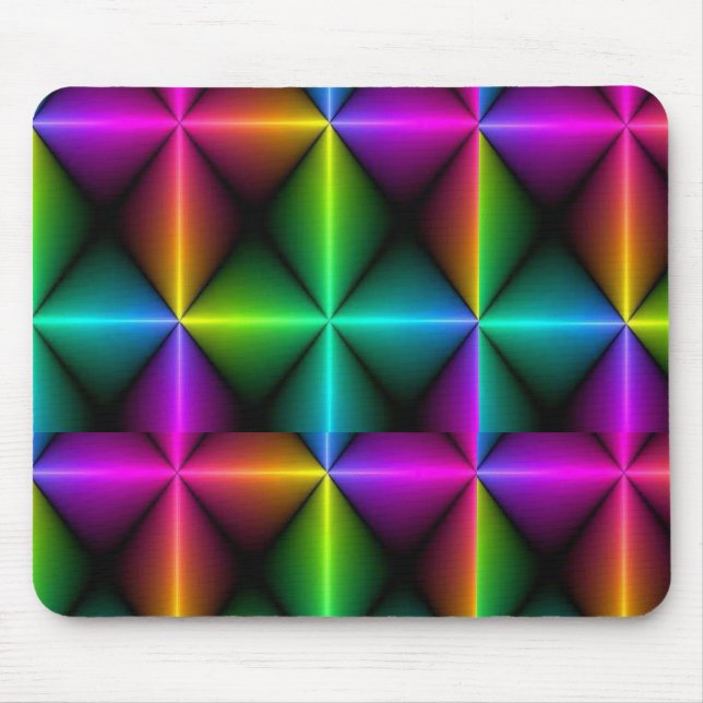 Mousepad Tampo de Mouse Ilusão Óptica Geométrica Arco-Íris  (Frente)