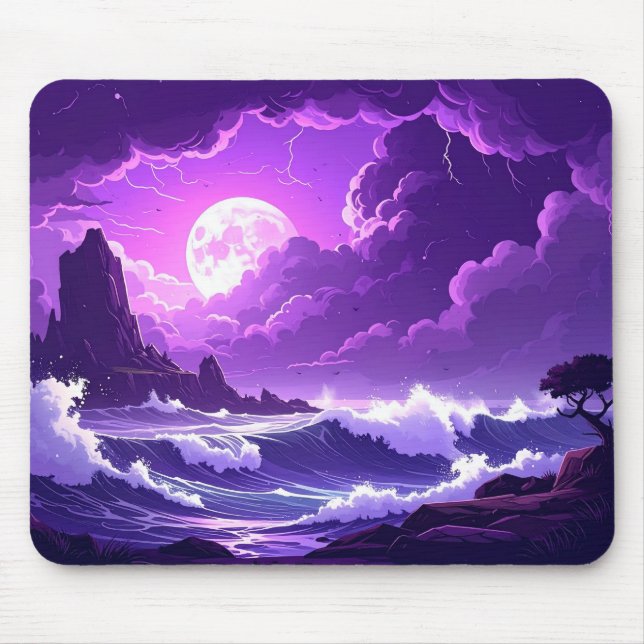 Mousepad Tampo de Mouse Lua Tempestade Violeta – Edição Ond (Frente)