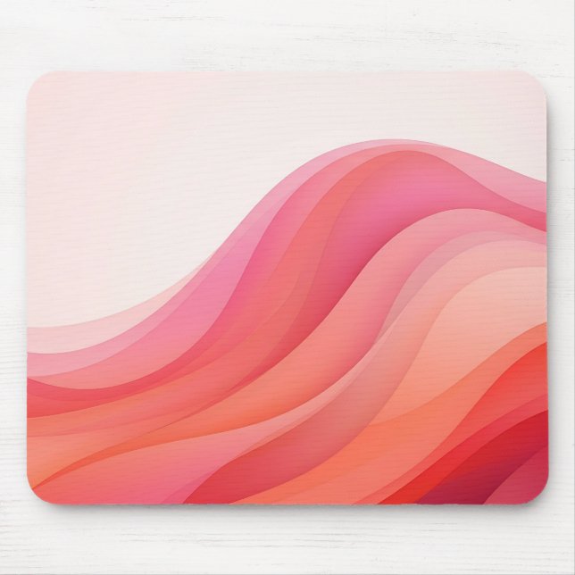 Mousepad Tampo de Mouse Ondas de Gradiente Fluindo Rosa Cor (Frente)
