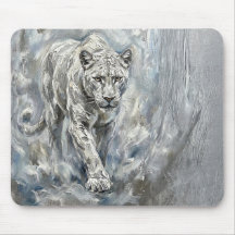 Tampo de Mouse Pantera Branca – Arte de Mesa Majes