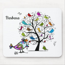 Mousepad Tampo de Mouse Pássaro da Primavera Colorido Perso