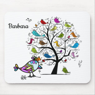 Mousepad Tampo de Mouse Pássaro da Primavera Colorido Perso