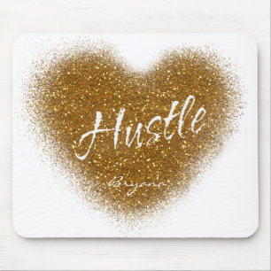 Mousepad Tampo de Mouse Personalizado Coração HUSTLE Brilho