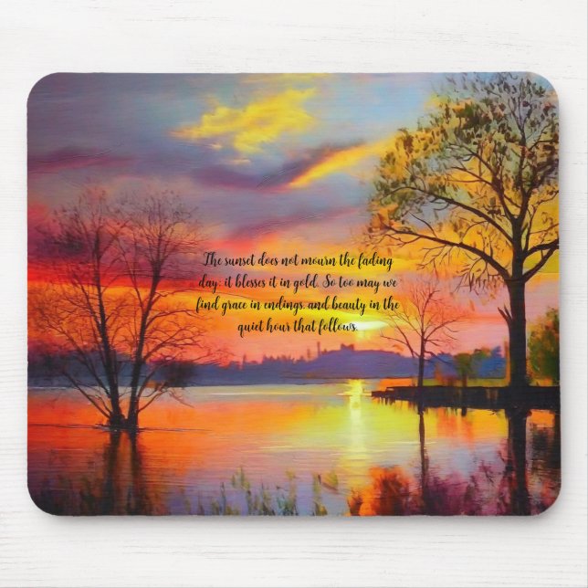 Mousepad Tampo de Mouse Pôr do Sol Horizonte Dourado (Frente)