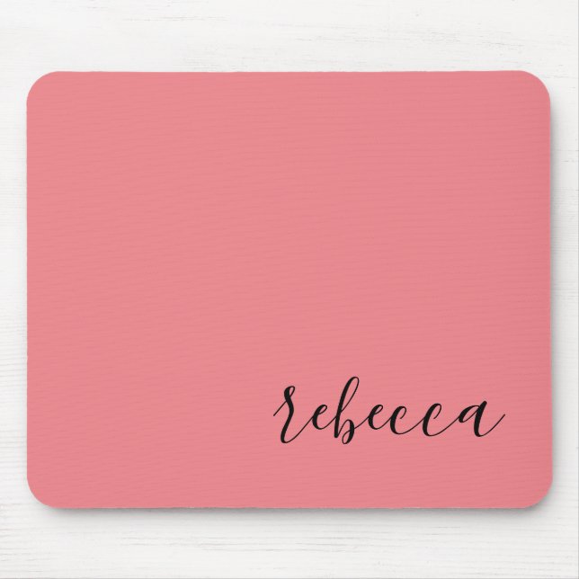 Mousepad Tampo de Mouse Simples Rosa Moderno da Moda (Frente)