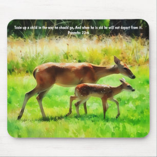 Mousepad Tampo de Mouse Versículo da Bíblia Deer Faith