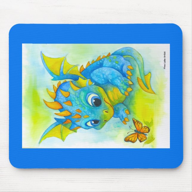 Mousepad Tampo de Rato de Bebê Dragão Curioso (Frente)
