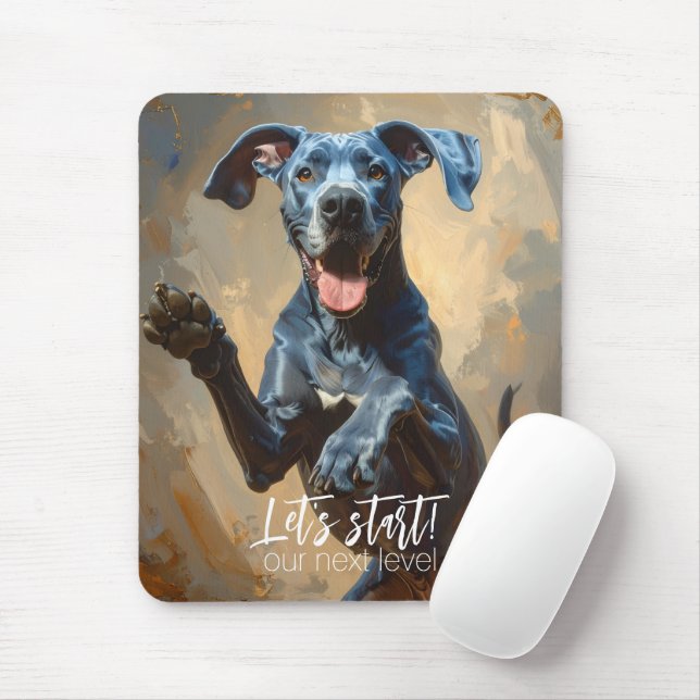Mousepad Tampo de Rato Dogue Alemão Azul (Com mouse)