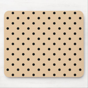 Mousepad Tan e teste padrão de bolinhas preto
