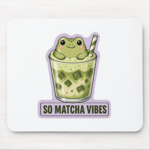 Mousepad Tantas Vibes de Matcha Cachorro Kawaii Frog Meme