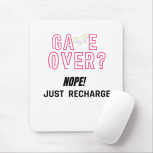 Mousepad Tapeçaria de Jogo Neon Game Over Gamer Recarregar