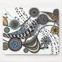 Tapeçaria de Mesa Arte Floral Zentangle Abstrata