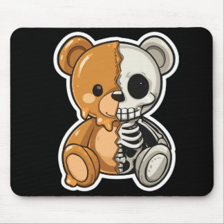 Mousepad Tapeçaria de Rato de Urso Teddy Esqueleto Fofo Des