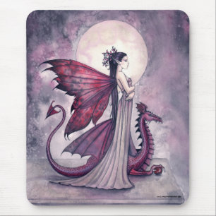 Mousepad Tapeçaria de Rato Fada Gótica e Dragão