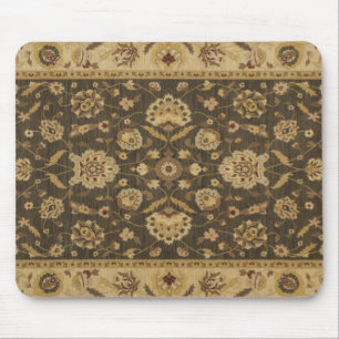 Mousepad Tapeçaria floral do ouro de verde floresta